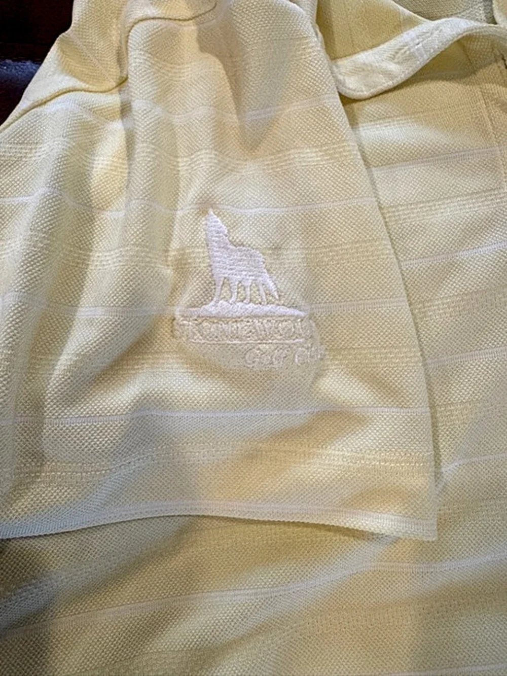 Nike Light Yellow Striped Golf Polo